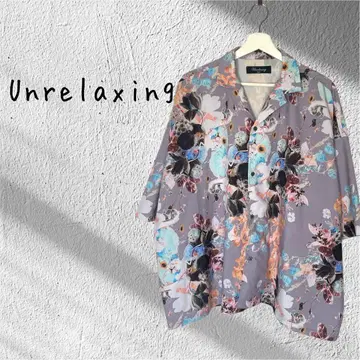Unrelaxing 안릴랙싱 꽃무늬 오버 사이즈 반팔 셔츠