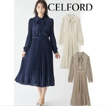 CELFORD / 셀포드 보타이 플리츠 원피스