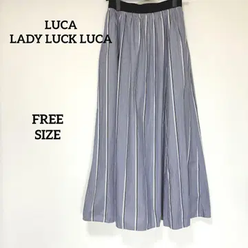 LUCA LADY LUCK LUCA 스트라이프 롱 스커트 블루 일본제