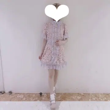 Swankiss 바이컬러 레이스 원피스