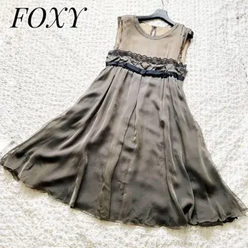 폭시 foxy 시스루 도킹 드레이프감 쉬폰 원피스 드레스