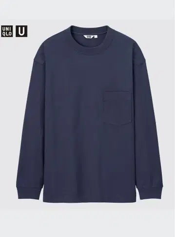 유니클로 U 크루넥 티셔츠 긴팔 네이비 M