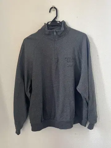 H&M 그레이 하프 지퍼 맨투맨 L