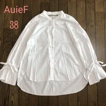 AuieF 아우이브 코튼 100% 노카라 블라우스 화이트 38