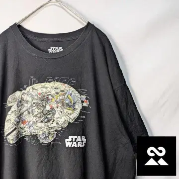 STAR WARS 티셔츠 빅 사이즈 밀레니엄 팔콘 블랙