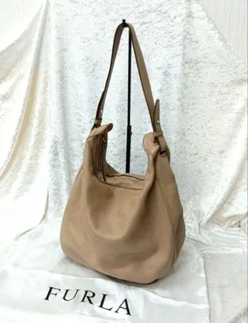FURLA 훌라 천연 가죽 원숄더 백 토트 베이지