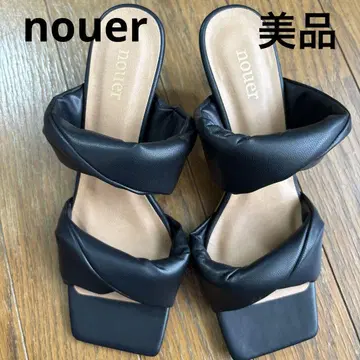 nouer 블랙 뮬 합성 피혁