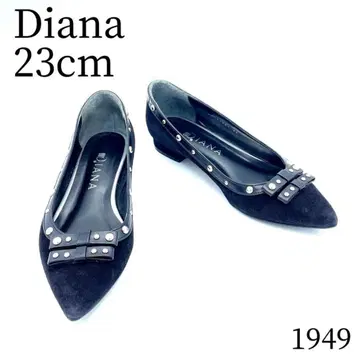 Diana 다이애나 플랫 펌프스 블랙 스웨이드 가죽 1949