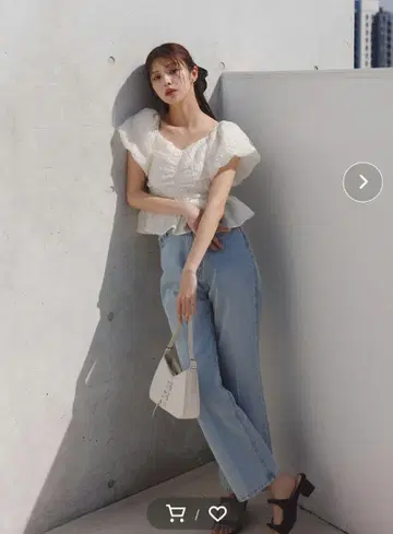 NATURAL BEAUTY BASIC 센터 프레스 스트레이트 데님 팬츠