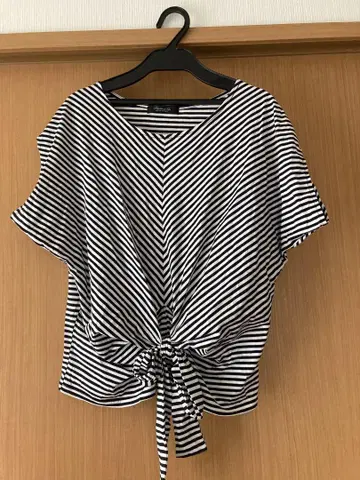 UNITED ARROWS 리본 반팔 보더 티셔츠