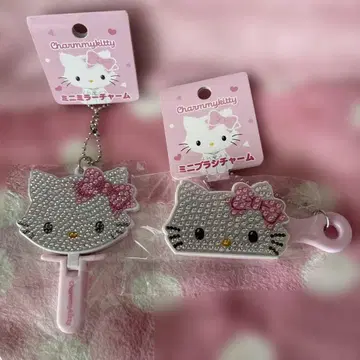 산리오 키라데코 미니 거울 참 키라데코 미니 브러쉬 참미 키티