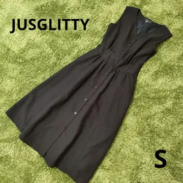 JUSGLITTY 블랙 슬리브리스 원피스 사이즈 1