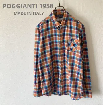 POGGIANTI BD 긴팔 체크 셔츠