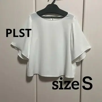 PLST 블라우스 화이트 반소매 S 사이즈