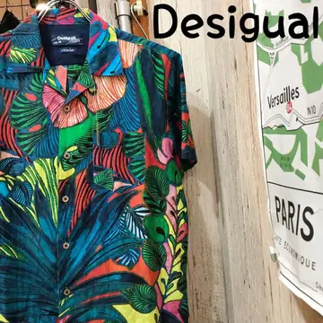 Desigual 데시구알 실크 알로하 셔츠 M 구제 의류 (1705)