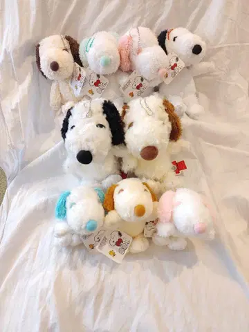 SNOOPY 스누피 푹신푹신 봉제 인형 파스텔 컬러 봉제 인형 세트
