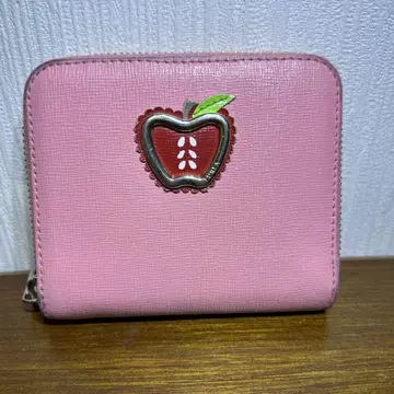 FURLA 훌라 두겹 지갑 사과 핑크 사과 지갑 라운드 지퍼