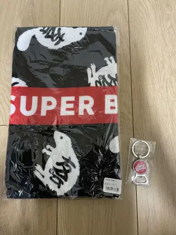 SUPER BEAVER 타월 블랙 토모노카이 한정판 + 병따개 키링