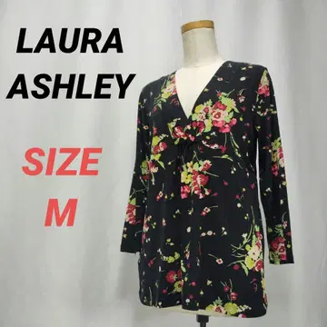 LAURA ASHLEY 로라 애슐리 튜닉 카슈쿨 블랙 플라워 무늬