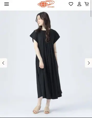 새상품 빔즈 컷티셔츠 반팔 롱 원피스 블랙