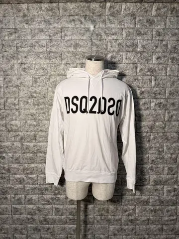 DSQUARED2 화이트 후드 부착 후드티