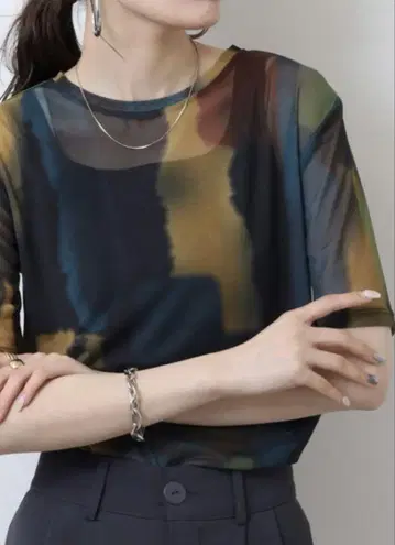 수채화 패턴 시어 PO 블루 믹스 마지막 1개만 남았습니다.