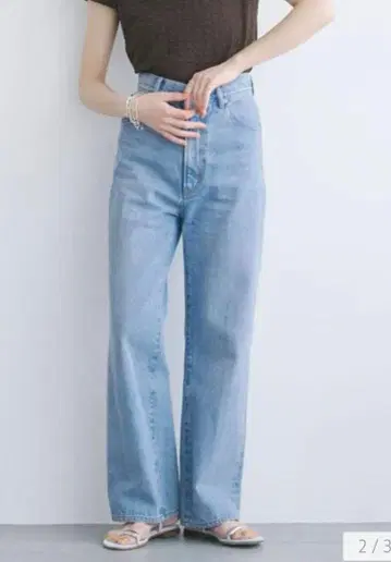 EMMEL REFINES 센터 프레스 스트레이트 데님 XS