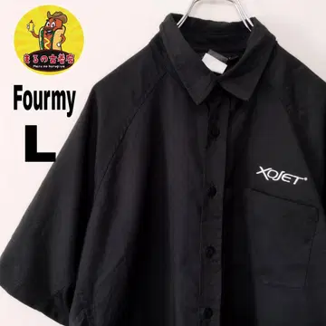 usa 구제 의류 FOURMY 반팔 버튼 셔츠 L 블랙