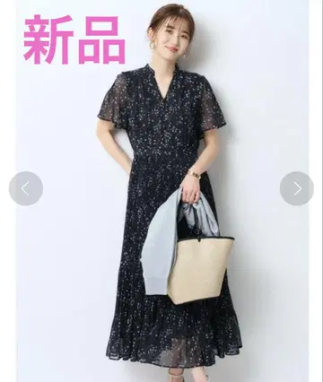 택 포함 미사용 새상품 JUSGLITTY 리틀 플라워 플리츠 원피스 2