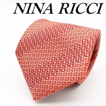 NINA RICCI 코몬 무늬 넥타이 기하학 패턴 프랑스 레드