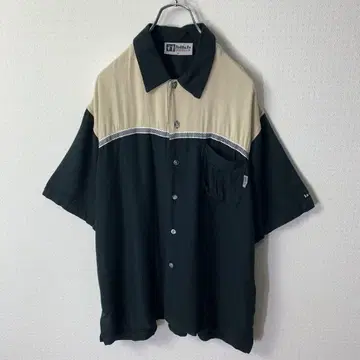 90s bitch skateboards 레이온 셔츠 M 자수 바이컬러