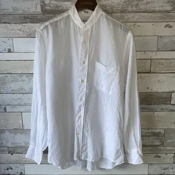 인디비지얼라이즈드 셔츠 밴드 카라 린넨 셔츠 size14H-32