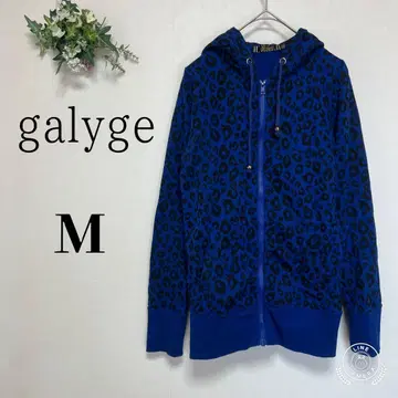 galyge 여성용 (M) 후드티 집업 레오파드 무늬 포켓 긴팔