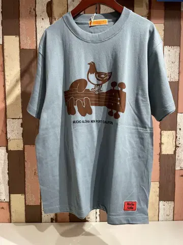 MUCHO ALOHA 티셔츠 블루 XL 사이즈 MAT-013