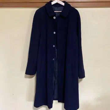 더 스카치 하우스 네이비 울 롱 코트 자수 버튼