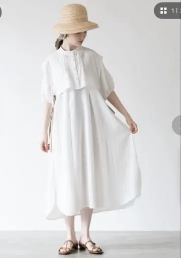 idem 레이어드 베스트 셔츠 원피스