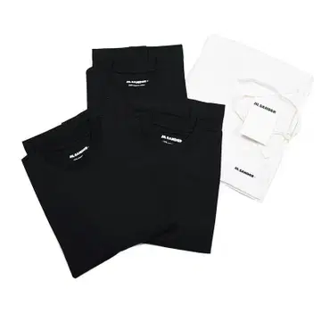 JIL SANDER 질 샌더 여성용 블랙 티셔츠 3종 세트 XS