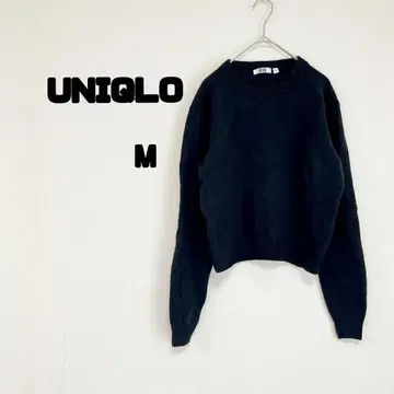 유니클로 여성용 울 스웨터 M 블랙 울 100%