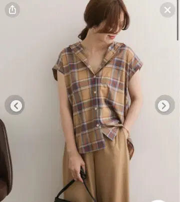 도어즈 가을 체크 프렌치 슬리브 셔츠