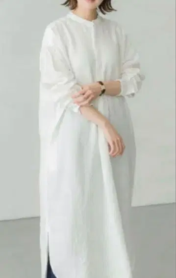 카구레 린넨 셔츠 원피스