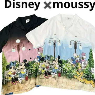 디즈니 MOUSSY 셔츠 2장 세트 미키 미니 올 패턴 레이온