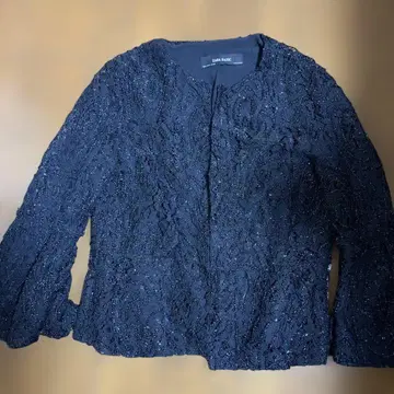 새상품급 자라 블랙 라메 노카라 자켓 M