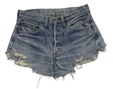 70년대 빈티지 LEVIS 501 66 전반기 컷오프 데님 숏 팬츠
