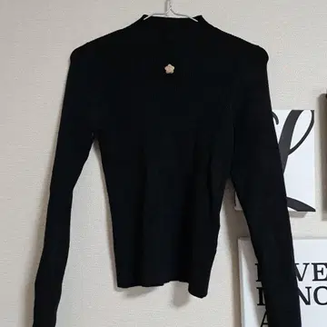 MARY QUANT 콜라보 블랙 리브 긴팔 니트