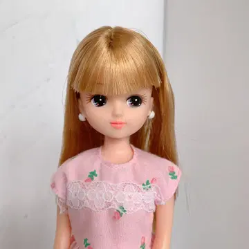 일본제 새상품급 리카짱 인형 레트로 핑크 원피스 리카짱 본체 인형