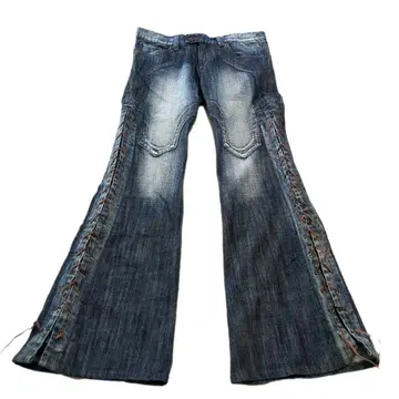00s tornado mart flare denim 레이스업 시크 스타일