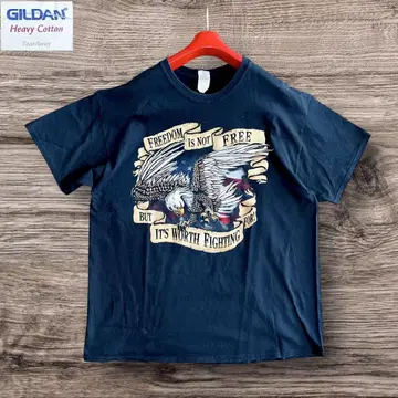 GILDAN 이글 프린트 티셔츠 바이커 아메카지 블랙 XL 빅 사이즈