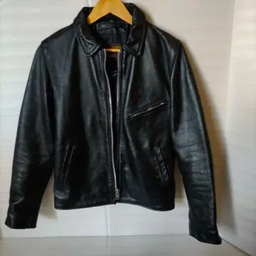 Vanson 블랙 가죽 라이더 자켓 36
