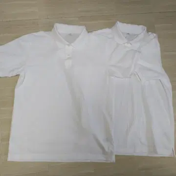 지유 화이트 피케 셔츠 2장 세트