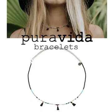 미사용 새상품 Pura Vida 태슬 비즈 목걸이